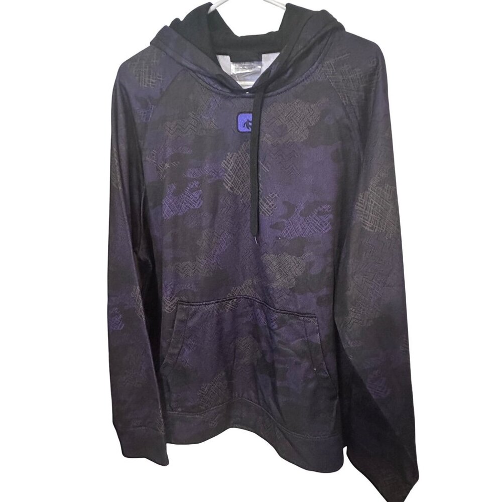 AND1 purple black and gold pull over hoodie size XL